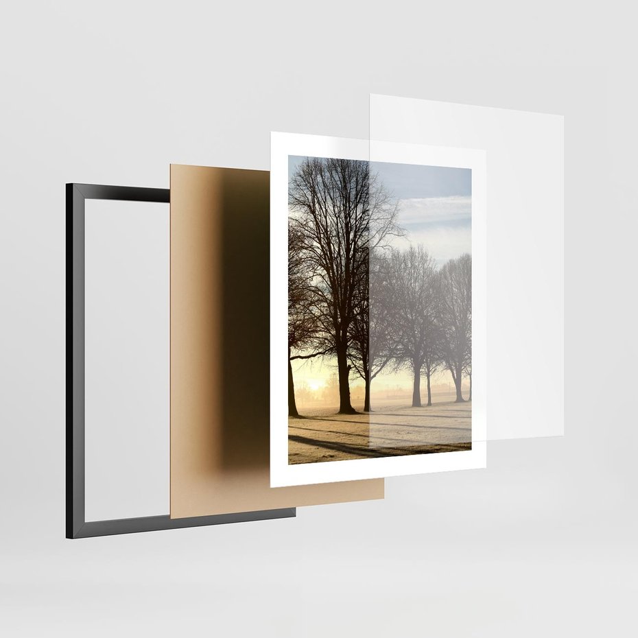 Plakat w ramie 40x50 - Siła natury - drzewa, pole - rama czarna