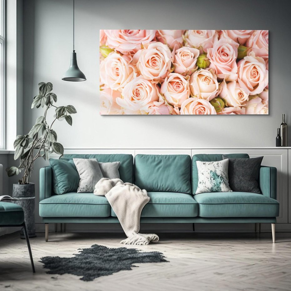 Obraz na płótnie 120x60 - Delikatność róż - piękno natury - róże, kwiaty