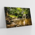 Obraz na płótnie 100x70 - Magia wodospadu w lesie - wodospad, las