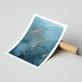 Plakat bez ramy 30x40 - Marmurowa Elegancja: Kolory Oceanu - marmur, kolory oceanu