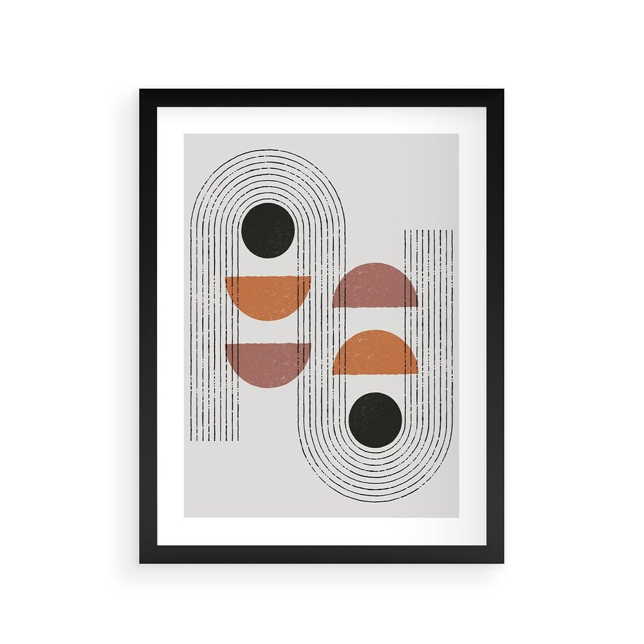 Plakat w ramie 30x40 - Nowoczesna Abstrakcja - geometria, grafika - rama czarna
