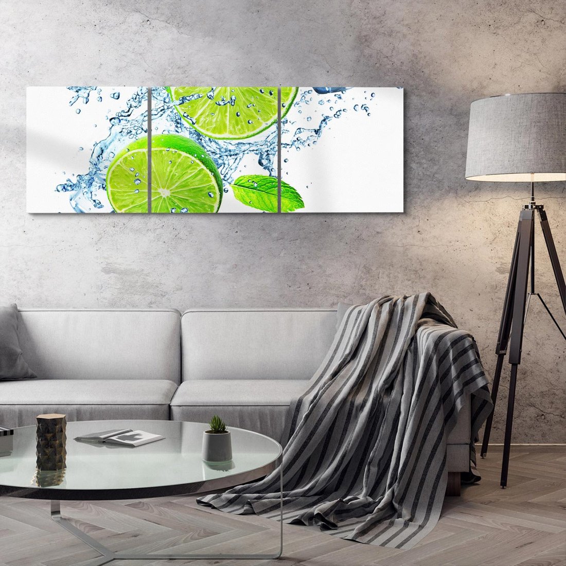 Obraz na płótnie 120x40 - Świeżość i Witalność - limonka, owoce