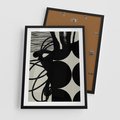 Plakat w ramie 50x70 - Modernistyczne Refleksje - abstrakcja, mroczny klimat - rama czarna