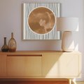 Obraz w ramie 80x80 - Eteryczne Krągłe Echa - boho obraz, geometria - rama drewno