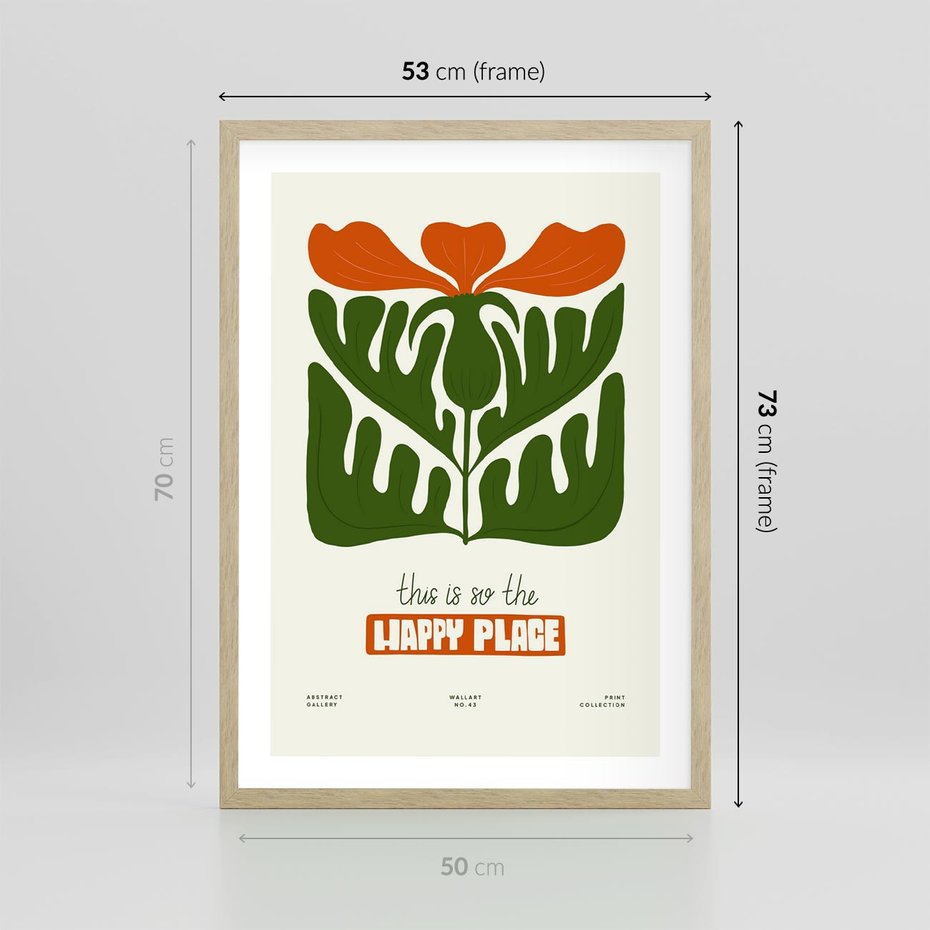 Plakat w ramie 50x70 - Rozkwitająca Gra - kwiaty, nowoczesny plakat - rama drewno