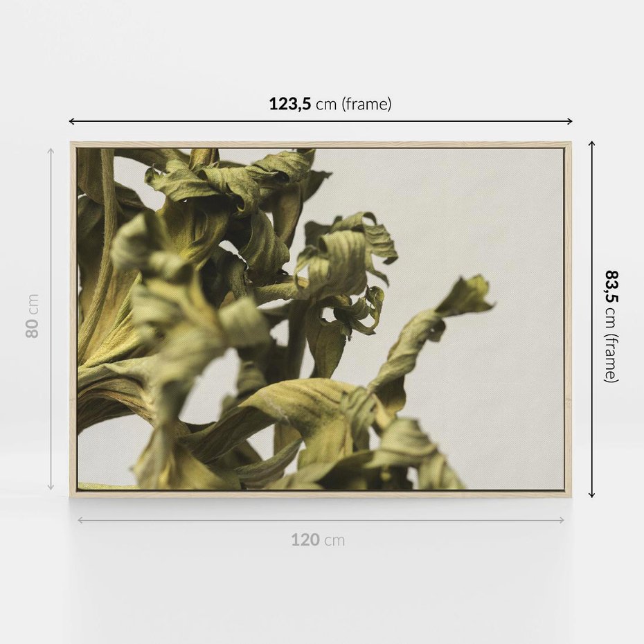 Obraz w ramie 120x80 - Odejście pory deszczowej - suche, trawy - rama drewno