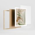Plakat w ramie 40x50 - Minimalizm z Roślinami - nowoczesny plakat, roślinność - rama drewno