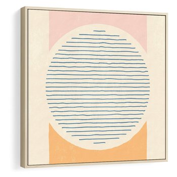 Obraz w ramie 50x50 - Rozbijająca Opowieść - geometryczne kształty, koła - rama drewno