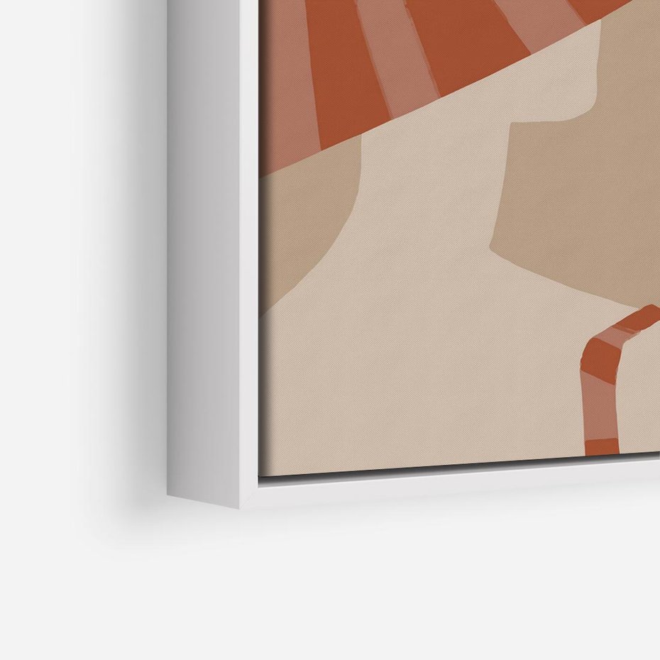 Obraz w ramie 50x50 - Kobiecy Portret - plakat retro, kobieta w kapeluszu - rama biała