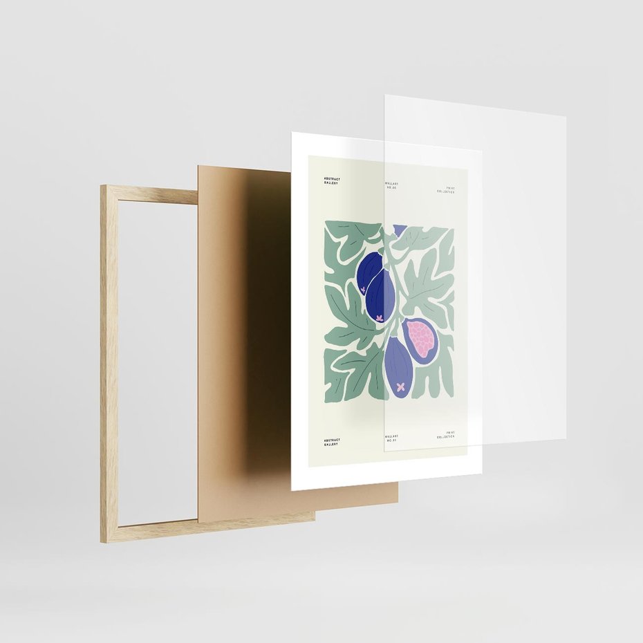 Plakat w ramie 30x40 - Symfonia Przestrzeni - figi, plakat - rama drewno