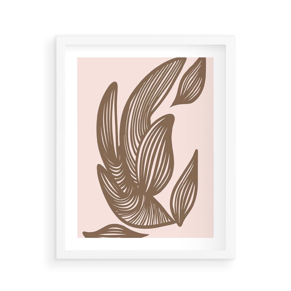 Plakat w ramie 40x50 - Nowoczesne Harmonie - skandynawski styl, plakat - rama biała