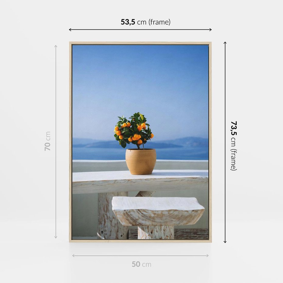 Obraz w ramie 50x70 - Uroki Santorini - Santorini, Grecja - rama drewno