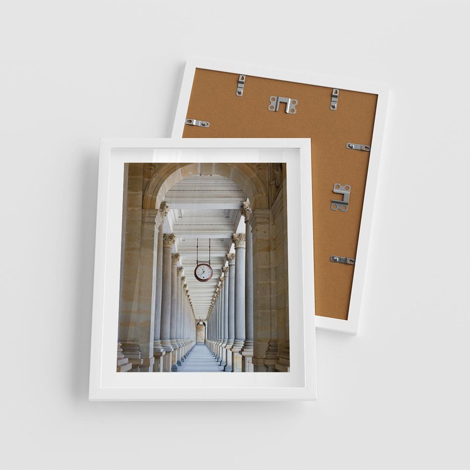 Plakat w ramie 40x50 - Kolumny Czasu - architektura, kolumny - rama biała