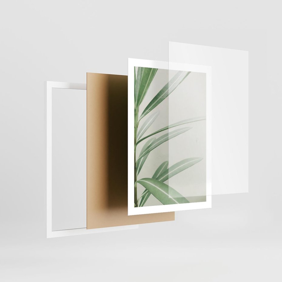 Plakat w ramie 50x70 - Minimalistyczna Tropikalna Harmonia - tropikalna roślina, zielone liście - rama biała