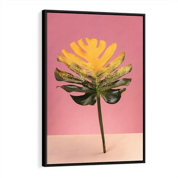Obraz w ramie 70x100 - Majestatyczna monstera - monstera, liść - rama czarna