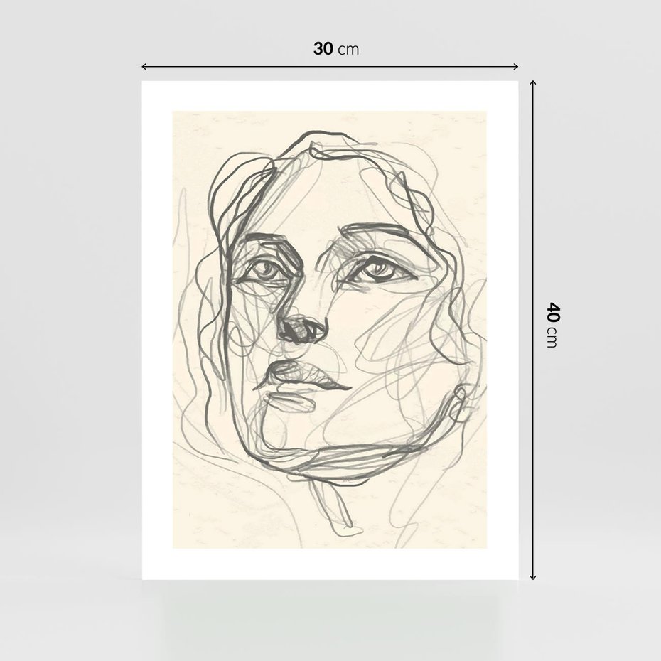 Plakat bez ramy 30x40 - Konturem Uchwycone - plakat, minimalistyczny szkic