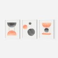 Zestaw obrazy w ramie 50x70 galeria - Akwarela, geometryczne, plamy - rama biała