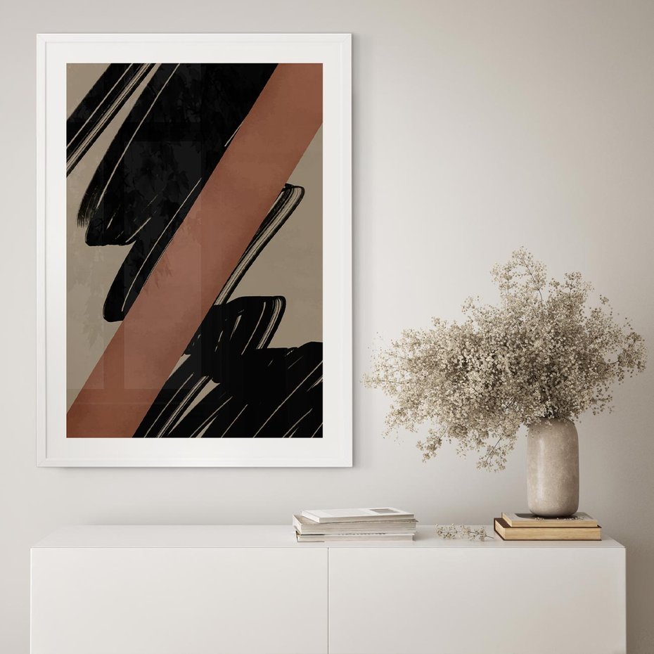 Plakat bez ramy 21x30 - Mroczne Refrakcje - abstrakcja, czarne splatane linie