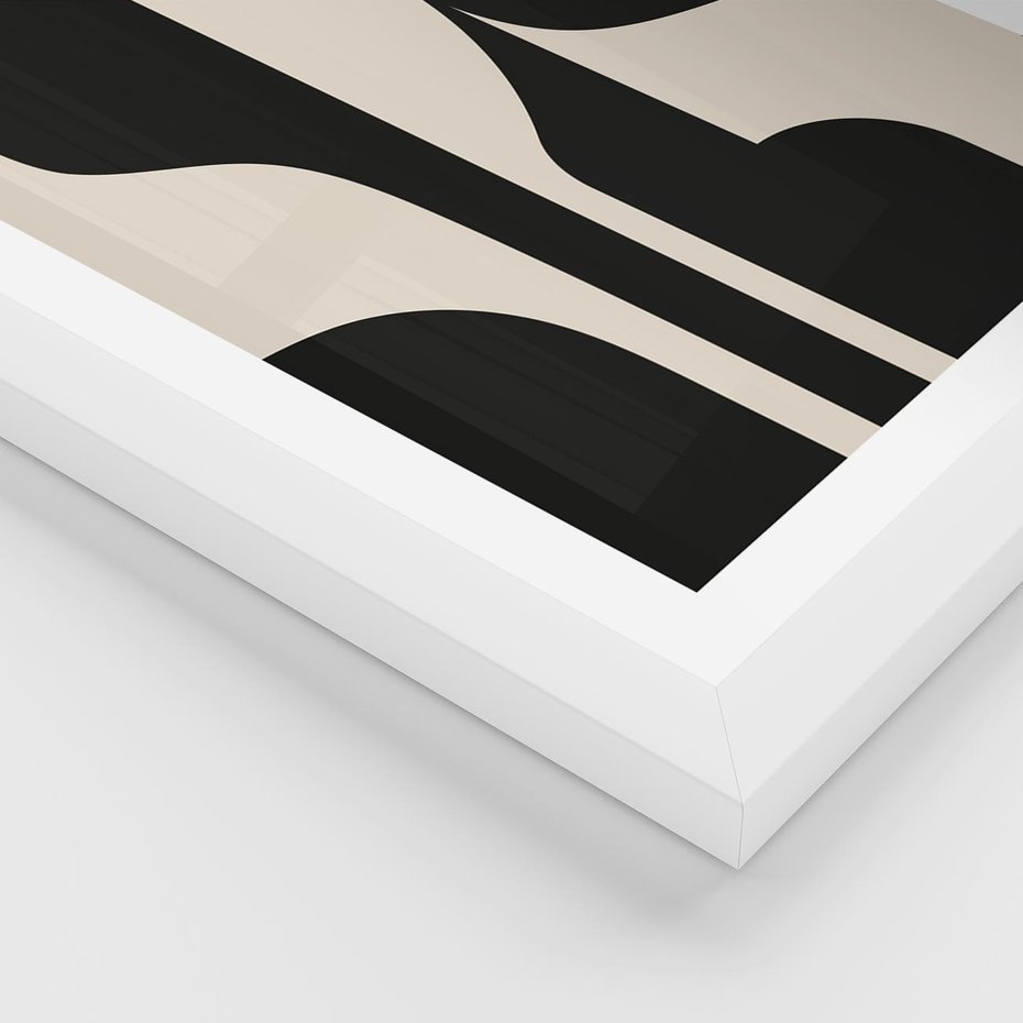 Plakat w ramie 50x70 - Abstrakcyjne Linie - boho plakat, rycina - rama biała