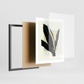 Plakat w ramie 40x50 - Harmonia liści - minimalistyczny obraz, szkic - rama czarna