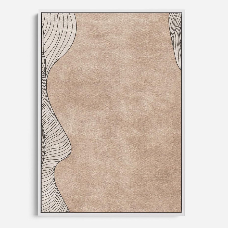 Obraz w ramie 70x100 - Symfonia uczuć i kształtów - delikatna kompozycja, falujące linie - rama biała