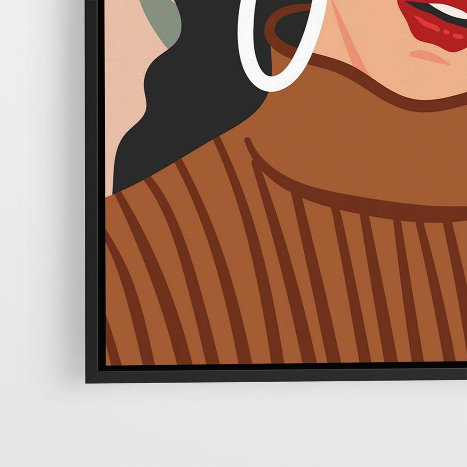 Obraz w ramie 50x50 - Kobiece Wibracje - nowoczesny plakat, styl retro - rama czarna