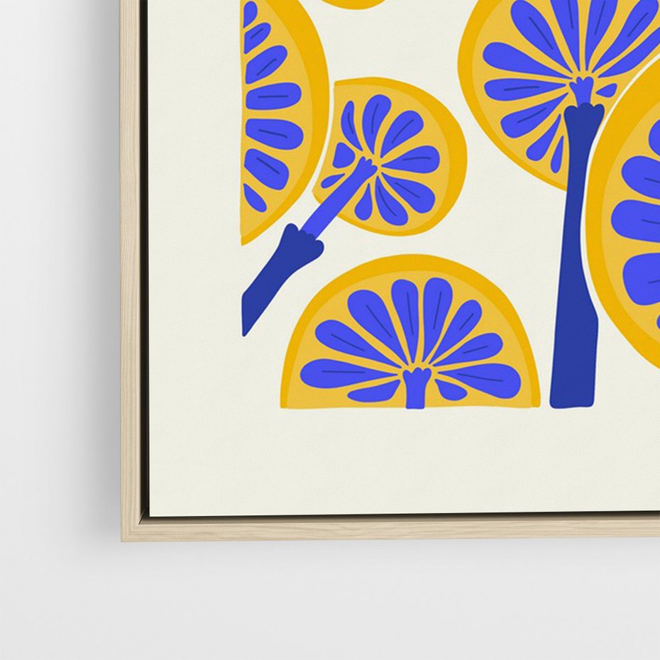 Obraz w ramie 50x70 - Malowane w słońcu - abstrakcyjna kompozycja, grzyby - rama drewno