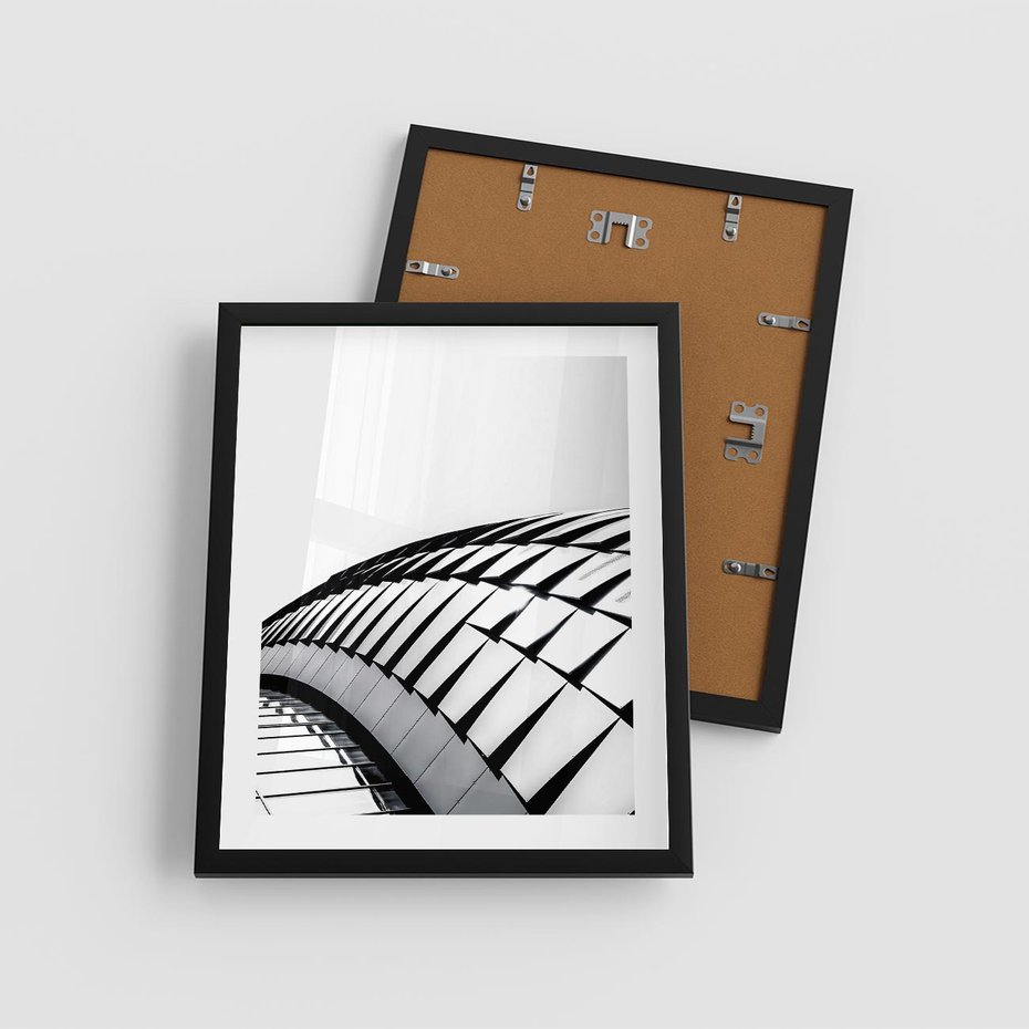 Plakat w ramie 40x50 - Dynamiczne Kształty - architektura, obłe kształty - rama czarna