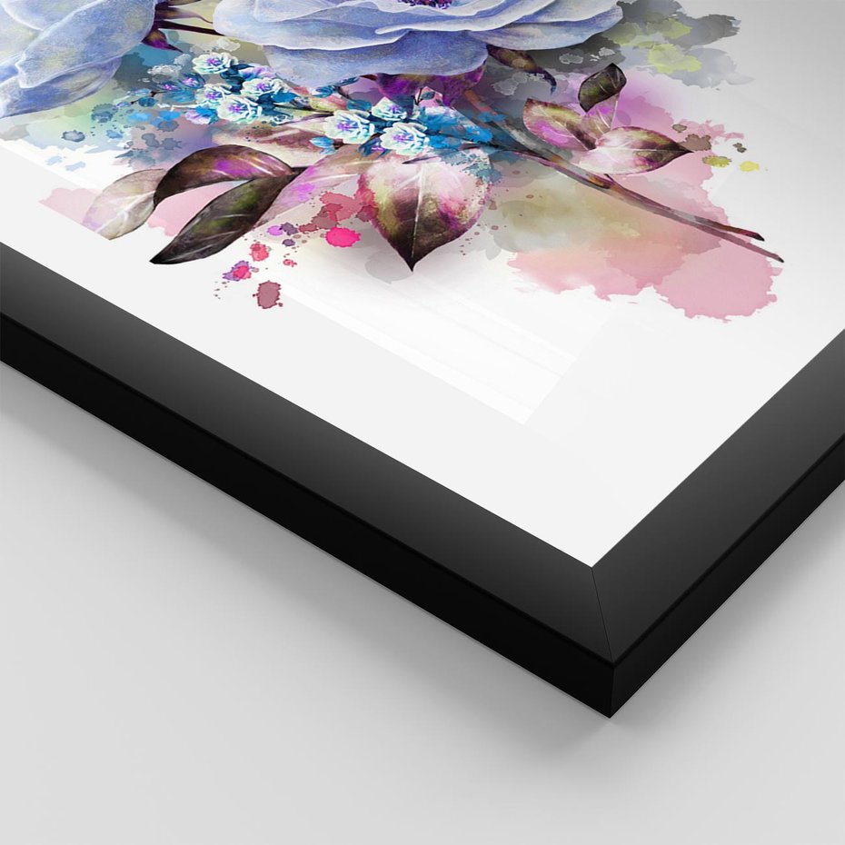 Plakat w ramie 30x40 - Kolorowa Ekspresja - kwiaty, graficzne - rama czarna