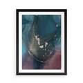 Plakat w ramie 50x70 - Luksusowy Kontrast - marmur, granat i fiolet - rama czarna