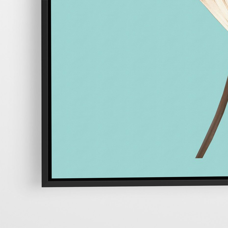 Obraz w ramie 70x100 - Delikatna Harmonia - złote, liście - rama czarna