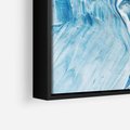 Obraz w ramie 100x70 - W stronę niebieskiego horyzontu - abstrakcja, rozlane farby - rama czarna