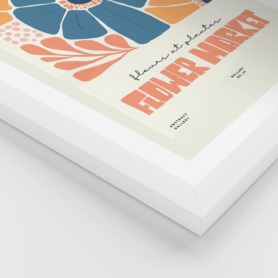 Plakat w ramie 30x40 - Rozbijające Widoki - kwiaty, nowoczesny plakat - rama biała