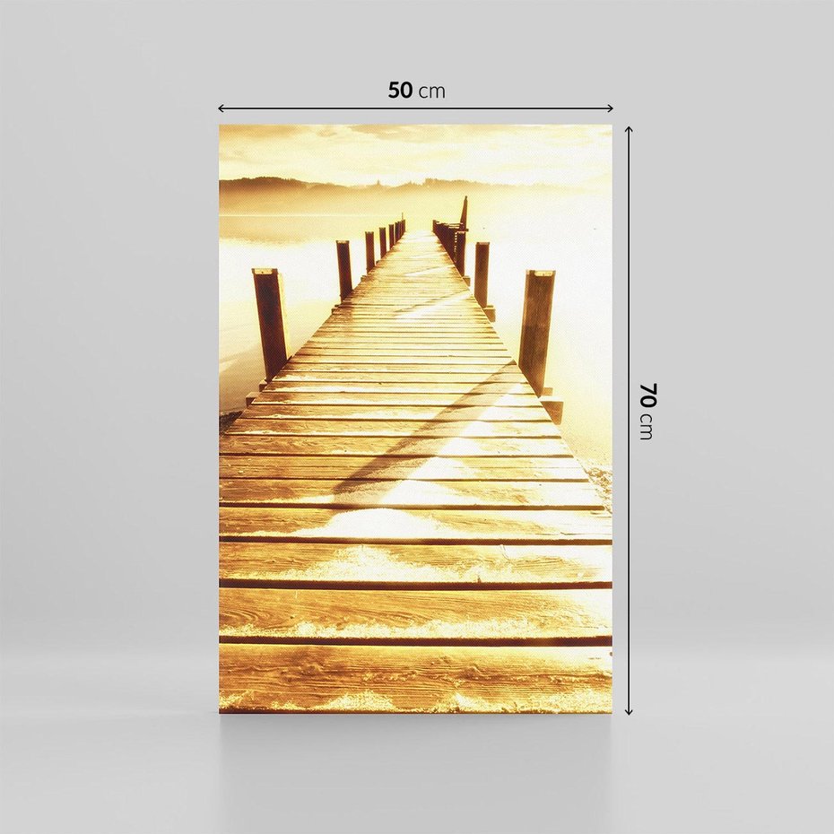 Obraz na płótnie 50x70 - Stary pomost w sepia - pomost, sepia