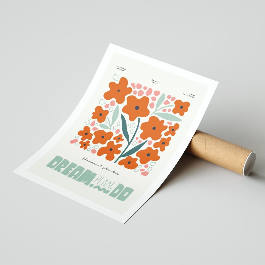 Plakat bez ramy 21x30 - Abstrakcyjne Spektrum - kwiaty, abstrakcja