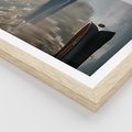 Plakat w ramie 30x40 - Refleksje Natury - morze, łódka - rama drewno