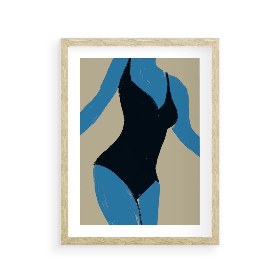 Plakat w ramie 30x40 - Zaklęta Kompozycja - abstrakcyjny plakat, nowoczesna sztuka - rama drewno