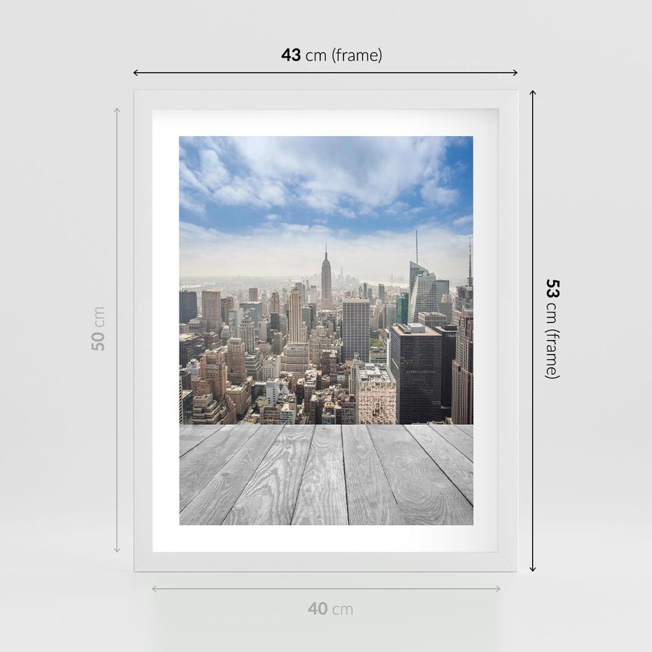 Plakat w ramie 40x50 - Nowojorska energia miejsca - Nowy Jork, miasto - rama biała