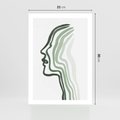 Plakat bez ramy 21x30 - Zielony Profil - abstrakcja, zielony portret z profilu
