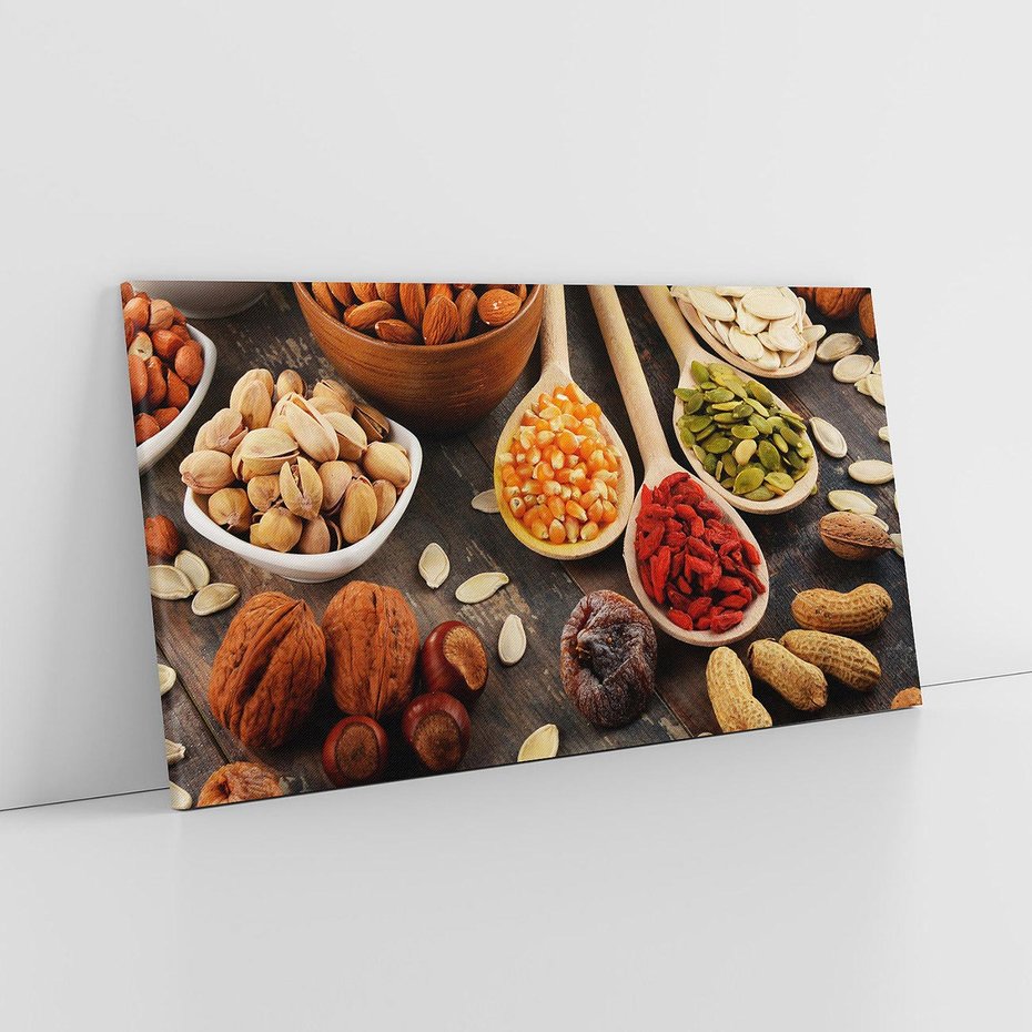 Obraz na płótnie 140x70 - Szlachetne smaki kuchni - nasiona, bakalie