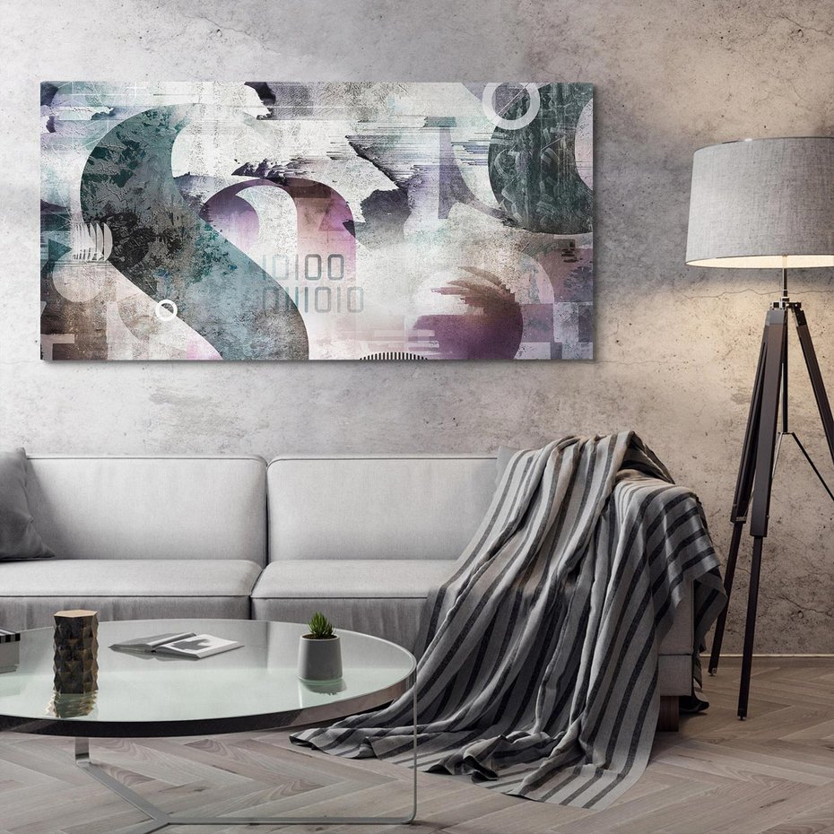 Obraz na płótnie 140x70 - Nocne opowieści w barwach - typografia, abstrakcja