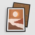 Plakat w ramie 50x70 - Sztuka Zachodu Słońca: Nowoczesna Sceneria - plakat, nowoczesna grafika - rama czarna