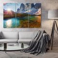 Obraz na płótnie 120x80 - Jezioro wśród majestatycznych gór - jezioro, góry