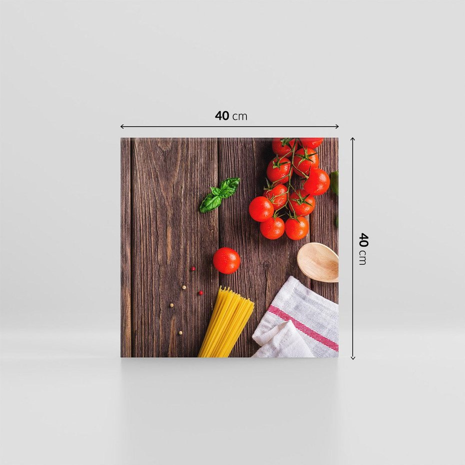 Obraz na płótnie 40x40 - "Spaghetti: Sztuka kulinarna na płótnie - spaghetti, makaron