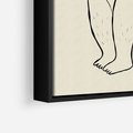 Obraz w ramie 50x70 - Migotliwe Refleksje - nowoczesny minimalistyczny rysunek, dziewczyna w bieliźnie - rama czarna