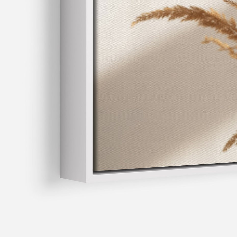 Obraz w ramie 70x100 - Swobodne trawy boho - boho, suche - rama biała