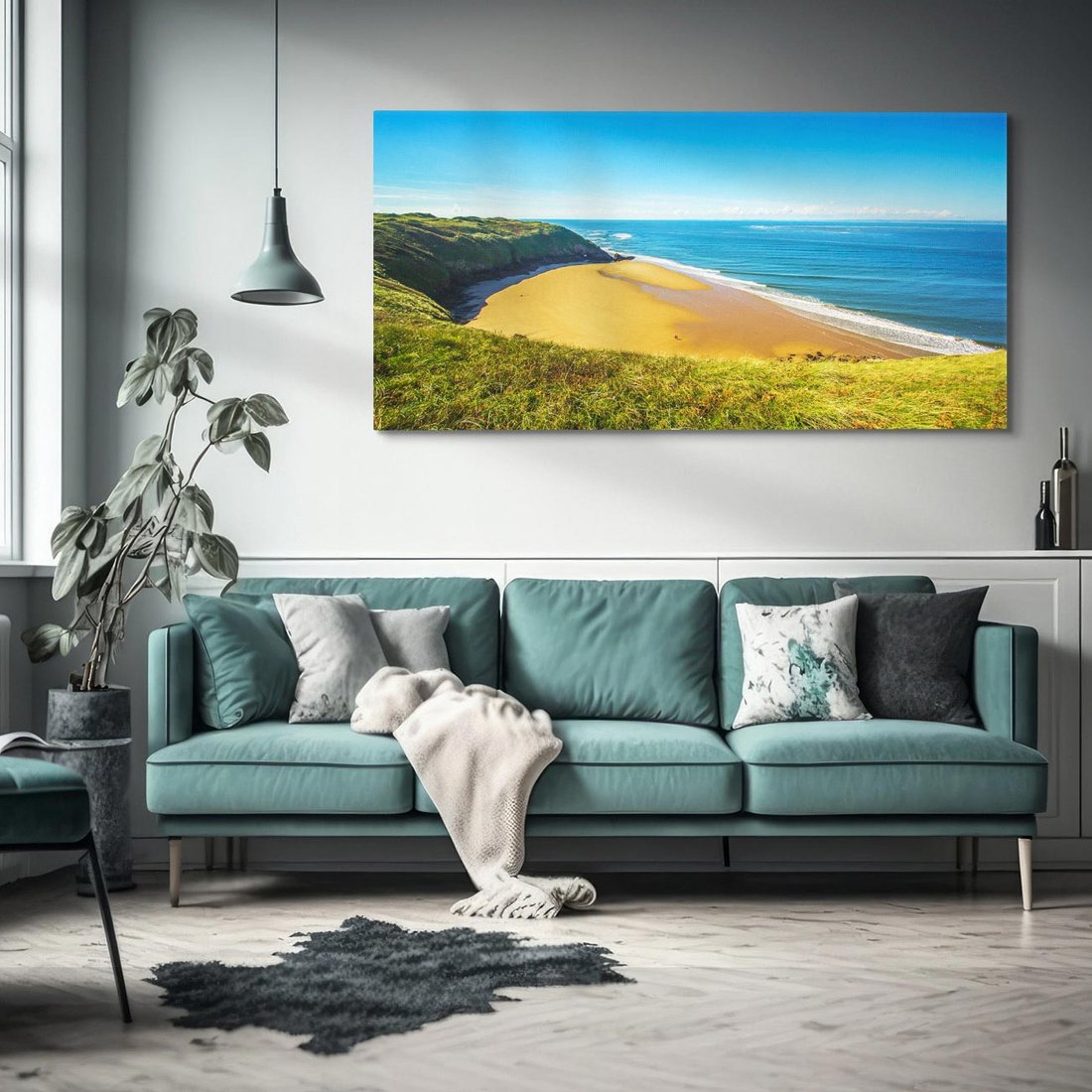 Obraz na płótnie 120x60 - Morze na Plaży - Błękitne Rajskie Zakątki - morze, plaża