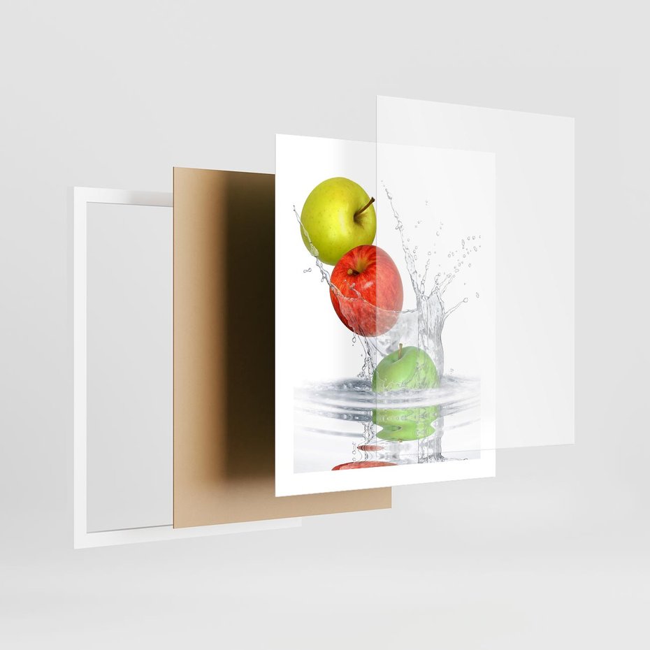 Plakat w ramie 40x50 - Jabłkowa Fantazja - owoce, jabłka - rama biała