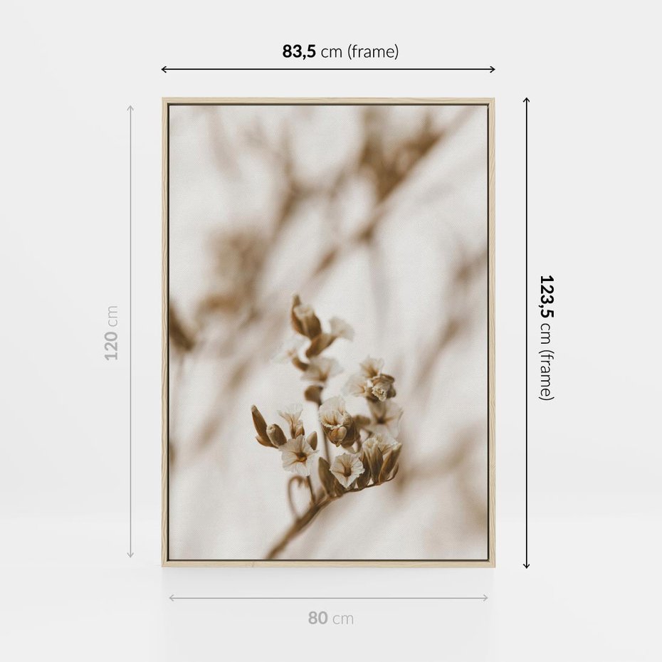 Obraz w ramie 80x120 - Kwiatowa suchość - kwiaty, susz - rama drewno