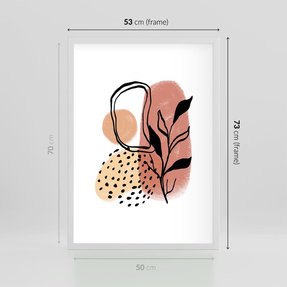 Plakat w ramie 50x70 - Migotliwe Harmonie - abstrakcja, sztuka nowoczesna - rama biała